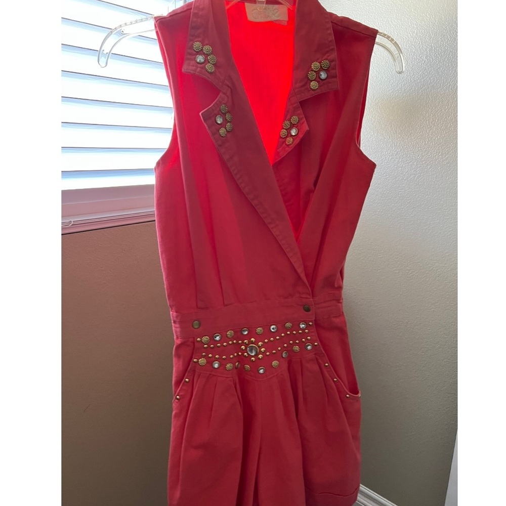 Vintage cache romper with beaded studded rhinestones jumpsuit